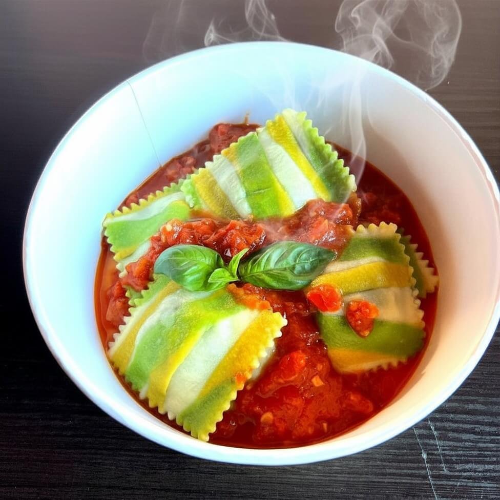 Raviolones artesanales tricolor